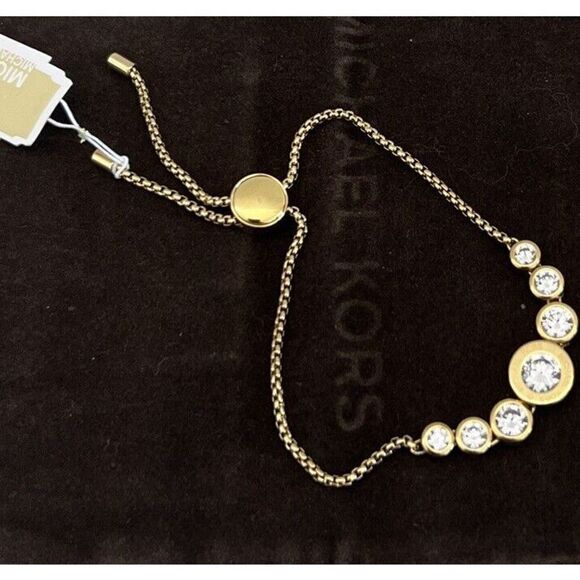 MICHAEL KORS MKJ5334710 Brilliance Yellow Gold Bracelet Slider Crystals - Picture 9 of 13